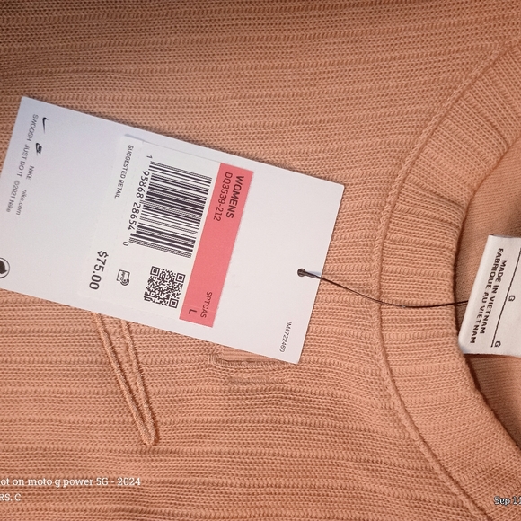 Nike Ribbed Cropped Sweater in Tan - Picture 5 of 6